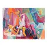 Untitled Abstract by Malta Class, Acrylic on canvas, sold May 2025