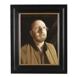 Portrait of R. Jennings James by Tim Harriss, Oil on birch ply panel, sold May 2025