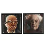 Buckminster Fuller / Merce Cunningham (Two Works) by Noah Saterstrom, Each an oil on canvas, sold May 2025