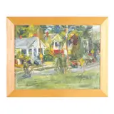 Houses, Street View No. 1 by Amanda Taylor Durant, Oil on panel, sold May 2025