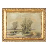 Tranquil Landscape with Creek by A.G. Eydam, Oil on canvas, sold Apr 2025