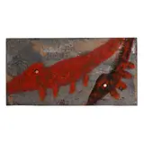 Critters by Clyde Jones, Polychrome paint with found media on board, sold Mar 2025