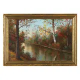 Autumn on the Neuse River, NC by Lorenz Griffith, Oil on board, sold Mar 2025