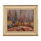 At Curry's Mills, Haliburton by William John Hopkinson, Oil on canvasboard, sold Mar 2025