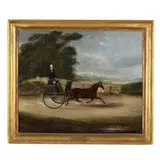 Fred Chandler Driving Kate by James Clark, Oil on canvas (lined), sold Mar 2025