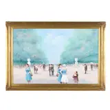 Park Scene with Figures by Jean Daumier, Oil on canvas, sold Mar 2025