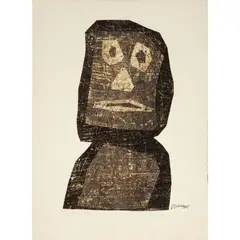 Le Guerrier by Jean Dubuffet, 1958, Lithographie sur papier vélin, sold Dec 2023