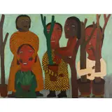 Family day out by Salah El Mur, 2016, Acrylique sur toile, sold Nov 2023