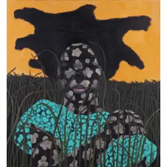 Unozipho by Wonder Buhle Mbambo, 2021, Acrylique et peinture métallique sur toile, sold Nov 2023