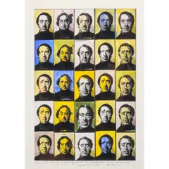 Pour Pol Bury, afin qu'il se reconnaisse, amicalement, 26 avril 1999 by Pol Bury, Gouache sur tirage photomaton, sold Jan 2024