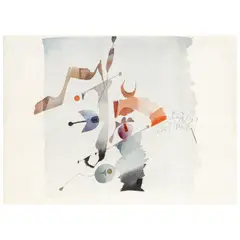 Abstrakte Kompositionen by Jože Ciuha, 1981, watercolor, sold Oct 2025