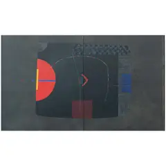 Abstrakte Komposition by Stoyan Tsanev, 1998, acrylic, sold Oct 2025