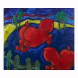 Rote Pferde, ca. 1995 by Christian Peschke, oil, sold Oct 2025