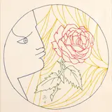 Ohne Titel (Kopf und Blume), ca. 1962 by Jean Cocteau, pencil, sold Oct 2025