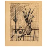 Blatt aus 'Chants de Maldoror by Bernard Buffet, 1952, drypoint, sold Oct 2025