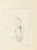 Herr mit heruntergelassener Hose by Olaf Gulbransson, 1953, pencil, sold Mar 2025