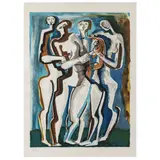 La Famille by Ossip Zadkine, 1960, color lithograph, sold Mar 2025