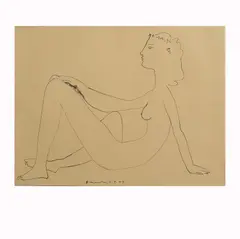 Nu assis, de profil by Pablo Picasso, 1947, lithograph, sold Mar 2025