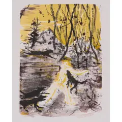 Waldhunde by Daniel Richter, 2006, color lithograph, sold Mar 2025