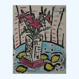 Zwei Zeichnungen und eine Lithographie by Stefan Szczesny, 1989, mixed media, sold Mar 2025
