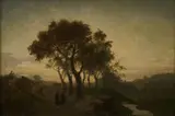 Herbstlicher Bachlauf, 19. Jh. by Christian Morgenstern, oil on paper, sold Oct 2024