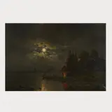 Fischer bei Nacht by J M Sander, 1890, oil on canvas, sold Oct 2024