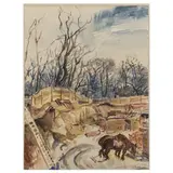 Ansicht einer Ziegelei by Leo Michelson, 1925, watercolor, sold Oct 2024