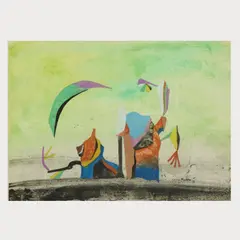 2 Arbeiten 'Ohne Titel' und 'Justine e Juliette by Conroy Maddox, 1939, watercolor, sold Oct 2024