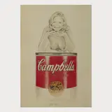 Suzy soup by Mel Ramos, 2010, pencil, sold Oct 2024