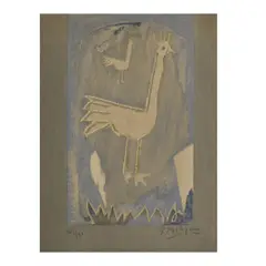 Le Coq by Georges Braque, 1952, color lithograph, sold Mar 2024