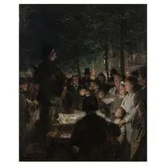 Straßenkonzert by Victor Gilbert, 1875, oil on canvas, sold Mar 2024