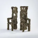 Zwei Stuhl-Skulpturen by Urano Palma, 1970, bronze, sold Mar 2024