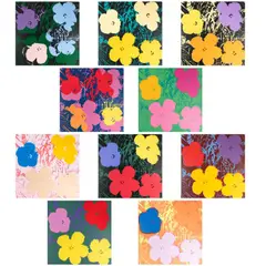 Portfolio 'Flowers by Andy Warhol, 1970, color screenprint, sold Mar 2024