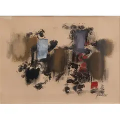Abstrakte Komposition by Fritz Winter, 1961, oil, sold Mar 2024