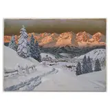 Alpenglühen in Tirol, wohl um 1920 by Alois Arnegger, oil on canvas, sold Dec 2023