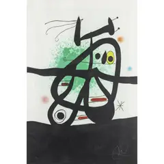 L’Oiseau Mongol by Joan Miró, 1969, etching, sold Dec 2023