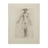 Akt in Vorderansicht (Akt von vorn) by Emil Nolde, 1908, etching, sold Jun 2023