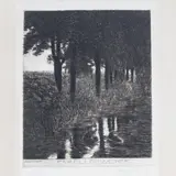 Forellenweiher by Franz von Stuck, 1890, etching, sold Jun 2023