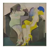 Gespräch by Adam Lude Doring, 1980, tempera, sold Jun 2023