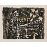 L'oiseau by Antoni Clavé, 1954, color lithograph, sold Nov 2022