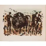 Scène champêtre by Hans Erni, 1955, lithograph, sold Nov 2022