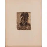 Tête de jeune fille by Paul Cézanne, 1873, etching, sold Nov 2022