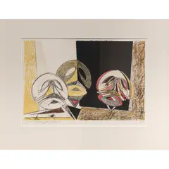 Masques by Max Ernst, 1950, color lithograph, sold Nov 2022