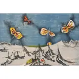 Les papillons', wohl 1960er Jahre by Jean Lurçat, lithograph, sold Nov 2022
