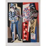 Arlecchino e Pedrolino’ und Andruck von 'Les Musiciens by Gino Severini, 1963, lithograph, sold Nov 2022