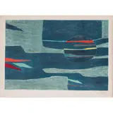 Provence - soleil - mer froide', ein Andruck von 'Provence - ville chaude' und zwei Andrucke von 'Intérieur rouge by Gustave Singier, 1958, lithograph, sold Nov 2022