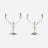 Candelabra, pair by Gorham Manufacturing Company, sterling silver, Bakelite, weighted base, sold Jan 2023