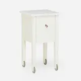 Occasional table from the Delano Hotel, Miami by Philippe Starck, 1995, enameled wood, marble, glass, leather, sold Jan 2023