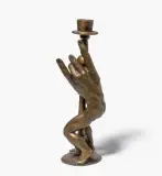 Handfüssler mit Leuchter by Michael Schwarze, bronze, offered Jun 2026