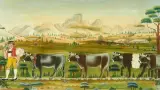 Alpabzug by Johannes Zülle, oil on paper, sold Jun 2026